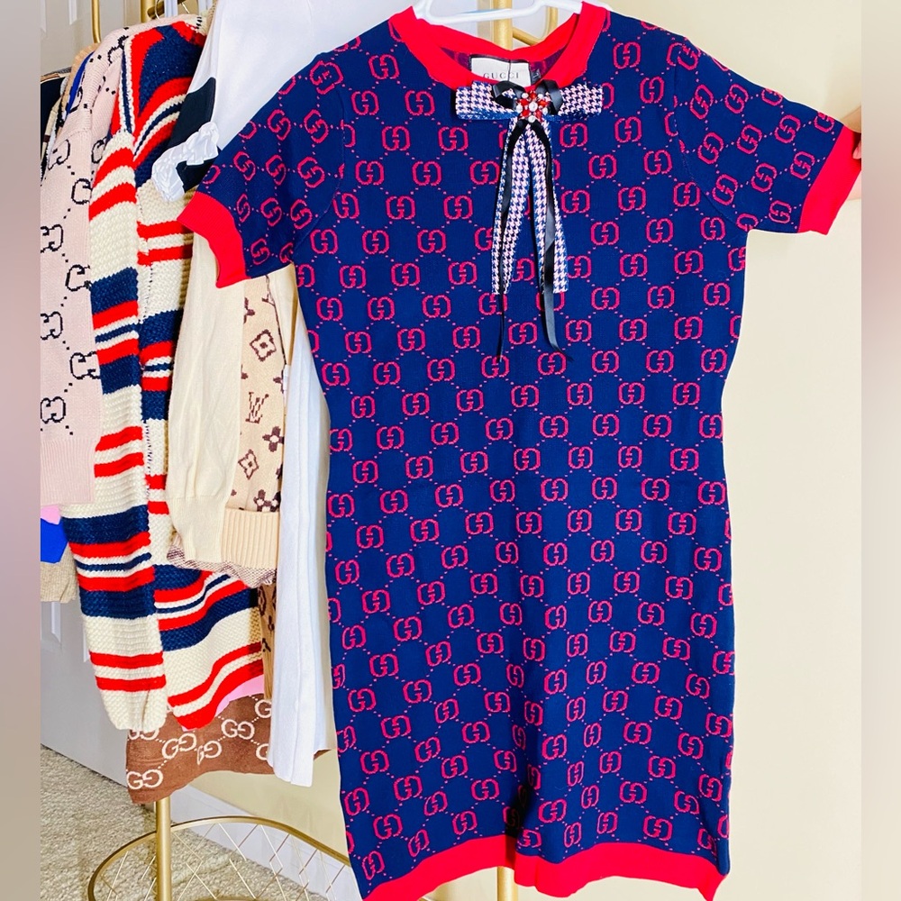 Inspired GG sweater dress